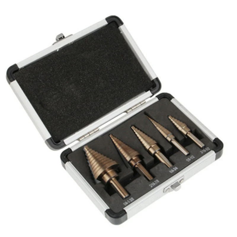 Multiple Hole 50 Sizes Step Drill Bit Set Tools Aluminum Case Metal Drilling Tools for Metal Wood Step Cone Drill