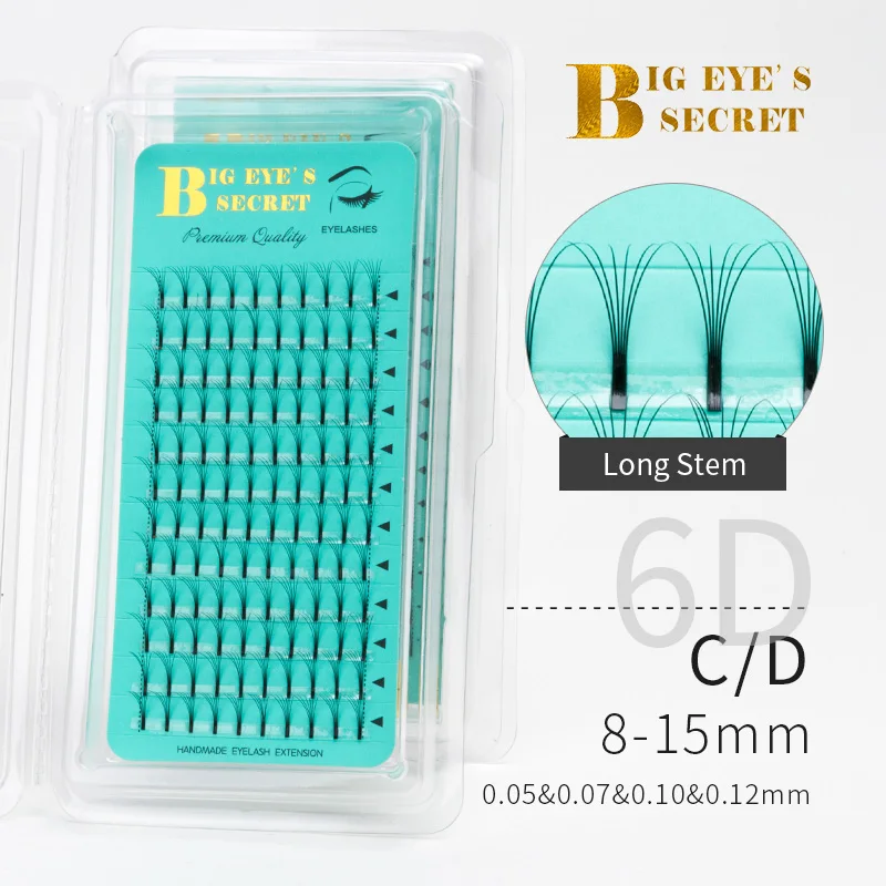 BES Individual Eyelashes Extension Premade Fans lashes South Korea Silk Eyelashes Extension 12 Rows Luxury Soft Fake Lashes