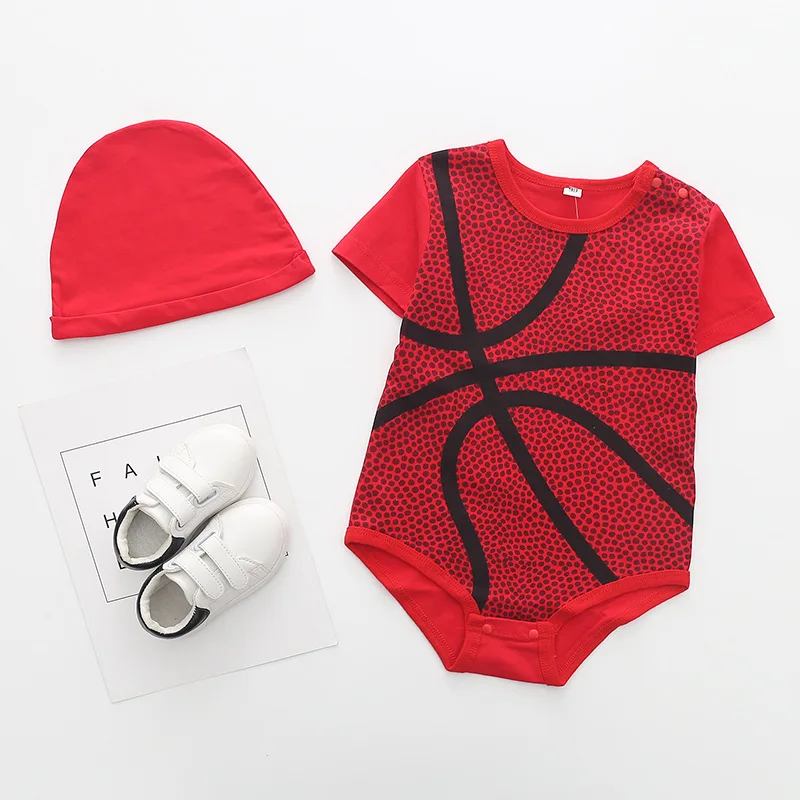 Fashion Baby Boys Rompers Jumpsuit Cotton Tops+Hat 2Pcs Outfit Clothes Set Newborn Toddler 0-24M Kids Clothes