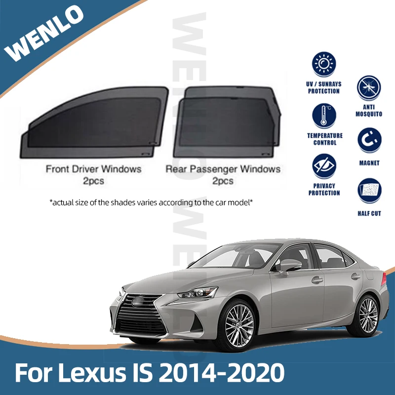 For Lexus IS 250 300 350 IS200T IS250 IS300 IS350 IS300H 2014- 2020 Magnetic Car Window Sunshield Sunshade Mesh Protection Cover