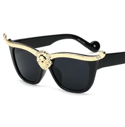Classic Gold Lioness Cat Eye Women Sunglasses Fashion Glamour Ladies Sun Glasses Designer Cateye Shades