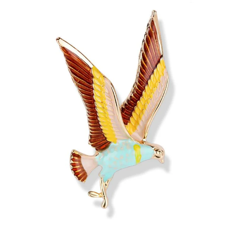 Muylinda Eagle Bird Enamel Pin Vintage Colorful Animal Brooches And Pins Women Party Banquet Brooch Accessories Scarf Clip