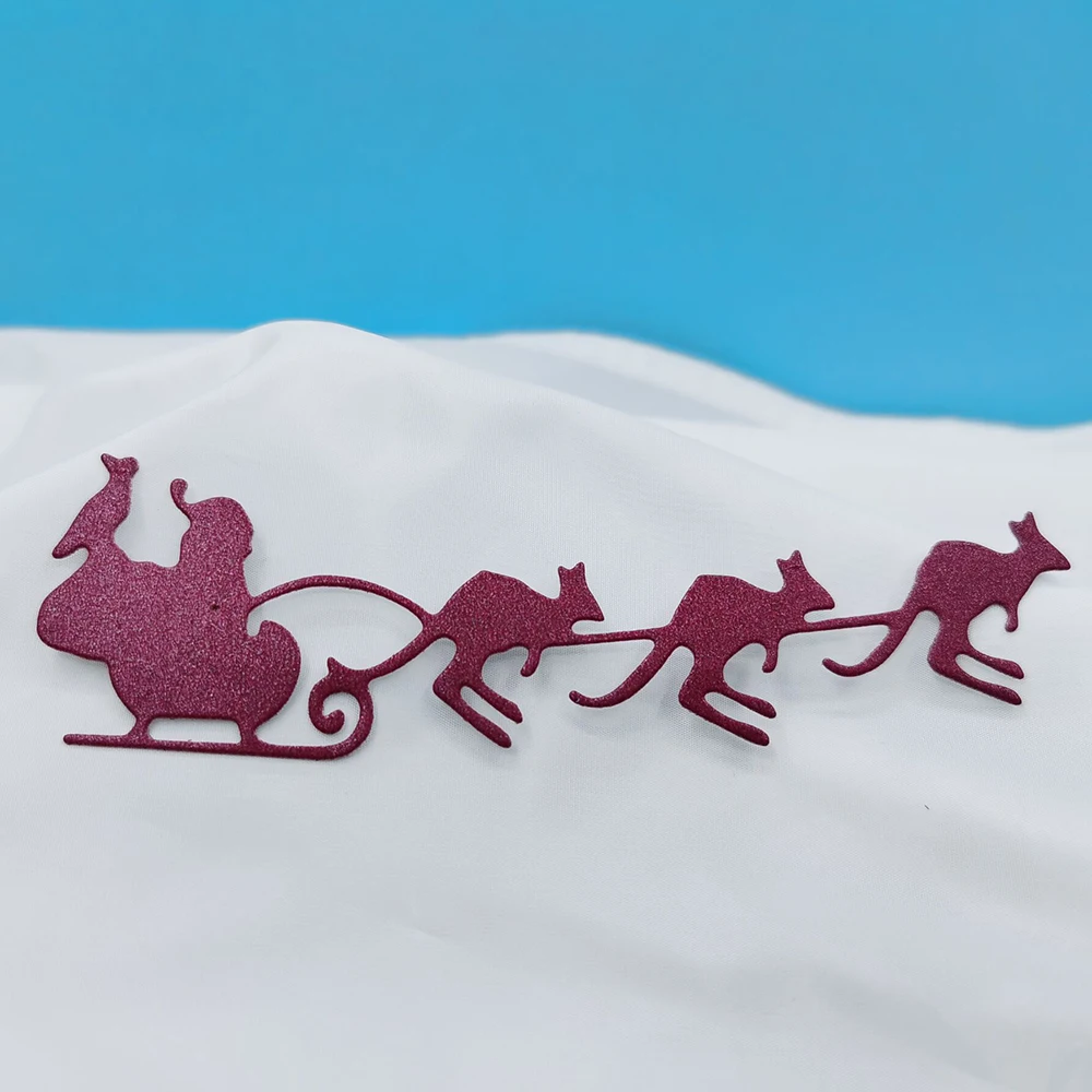 Kangaroo Sled Metal Cutting Dies Scrapbooking Embossing Folders for DIY Album Card Making Craft Stencil Greeting Photo Paper