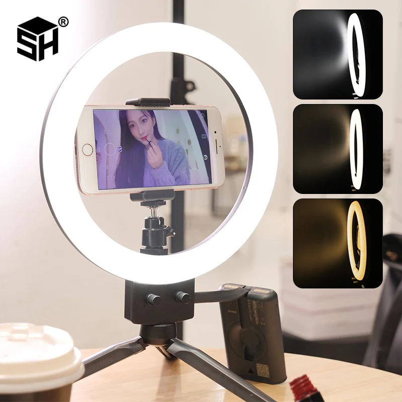 9 Inch LED Ring Light Selfie Ring Lamp Photographic Lighting With Tripod Phone Holder Photo Studio or YouTube/Photography/Makeup