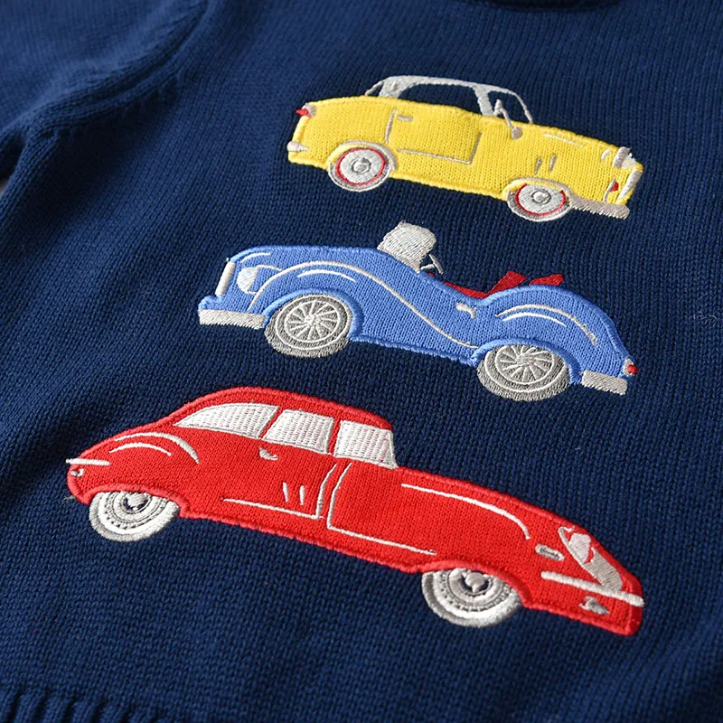 Autumn Baby Kids Boys Girls Long Sleeve Cartoon Car Knit Sweater Baby Kids Boys Girls Pullover Sweaters Children\'s Clothes