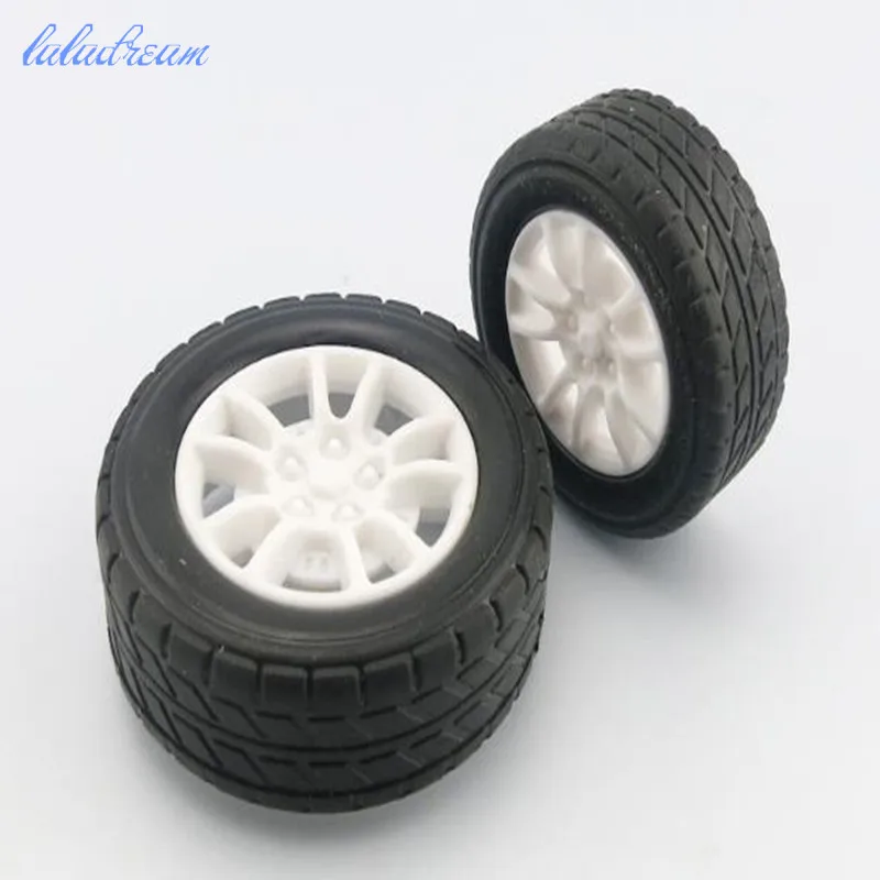 Pneus de borracha modelo roda para carro robô, DIY brinquedo acessório, 1:20, 4pcs por lote