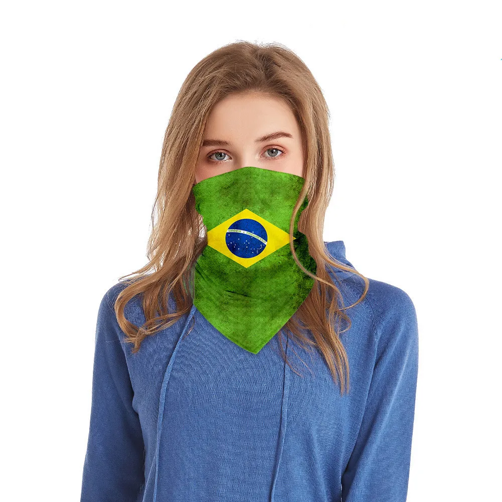 New Men Women Lightweight Face Mask PM2.5 Filter Italy Spain Brazil National Flag Scarf Sun Protection Outdoor Ring Riding Masks