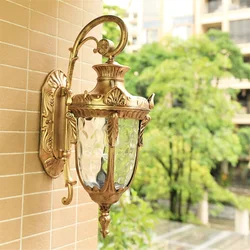 Oufula lâmpada de parede externa, clássica, retrô, iluminação de bronze, led, à prova d'água, decorativa para casa, corredores