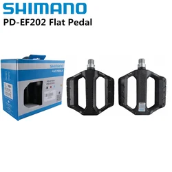 Shimano PD EF202 EF102 MTB Flat Pedal Casual Riding Mountain Bike Aluminum Alloy Pedals Black PD-EF202 With Original BOX