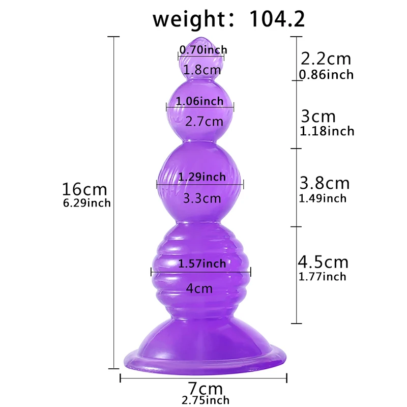 Moonuo Female Size S/M/L Pull Beads Butthole And Vaginal Use Multicolor Healthy Soft Gel Suction Cup For Women Big Dick Sex Toys