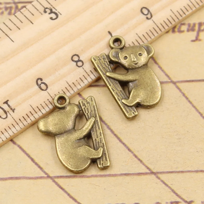 10pcs Charms Koala Bear 20x14mm Tibetan Bronze Silver Color Pendants Antique Jewelry Making DIY Handmade Craft