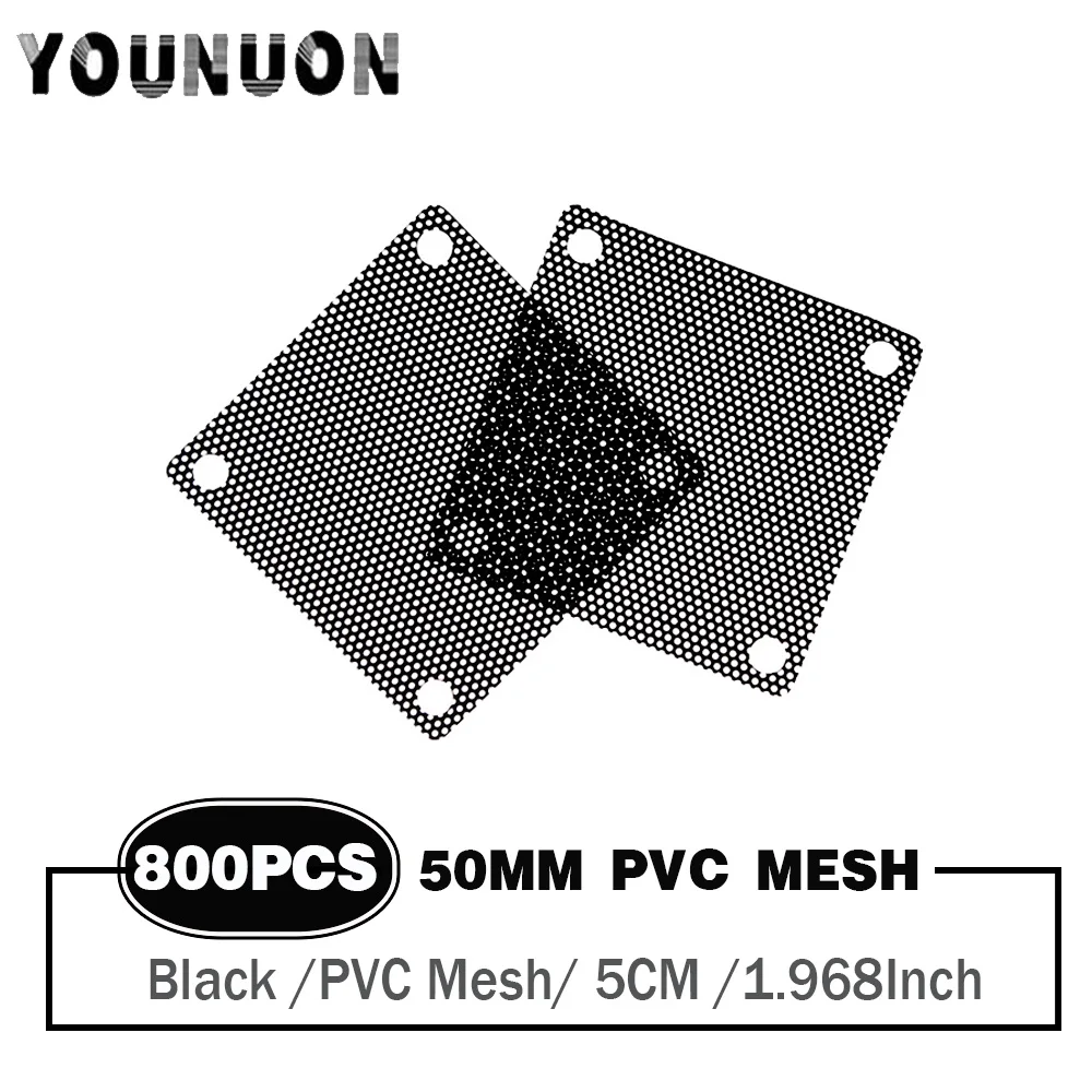 

800PCS 5CM 50MM PC Fan Chassis Cooling Dust Filter 50X50MM PVC Net Guard Fan Cover Dust Filter Antidust Net