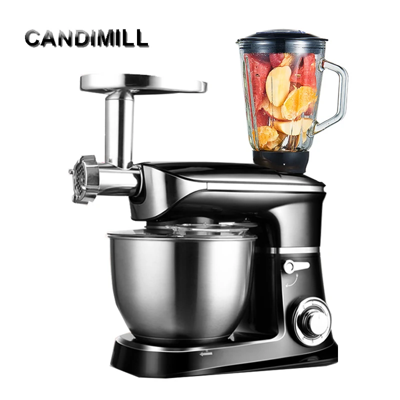 CANDIMILL 6,5 l Standmixer, Sahne, Ei, Schneebesen, Teig, Kneten, Fleischwolf, Entsafter, Mixer, Küchenmaschine