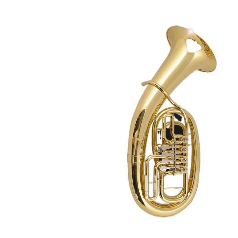 Euphonium four flat keys Lacquered gold Euphonium big horn musical instrument