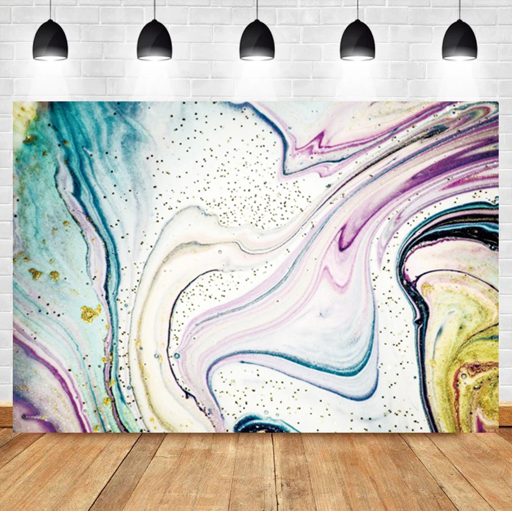 Laeacco Мрамор текстуры фото фон абстракция Винтаж масляная роспись комнаты с металлическим украшением вечерние фон для фотосъемки фотосессия Фотостудия