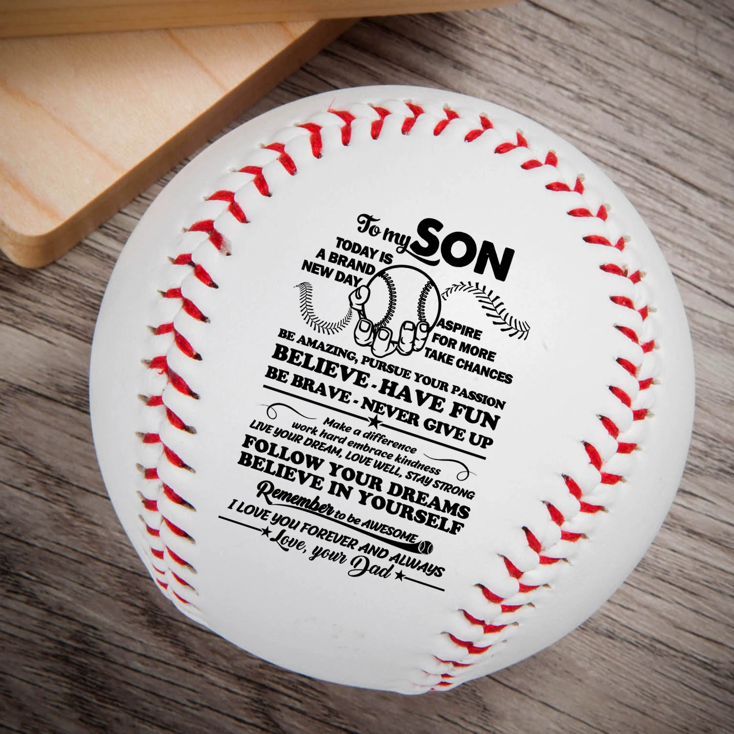 Dad To Son Baseball Ball ,I Will Never Outgrow A Place In Your Heart Graduation Award Gift