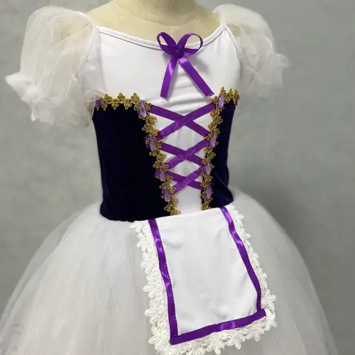 Imagen 2 del producto Vestido de Ballet de Giselle para niña, tutú de Ballet profesional, largo y romántico, ropa de actuación de baile de cisne de bailarina