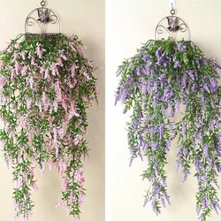 Lavender Bouquet Artificial Silk Flowers Fake Flowers Wall Hanging Plant Rattan for Home Outdoor Outside Decoration Centerpieces