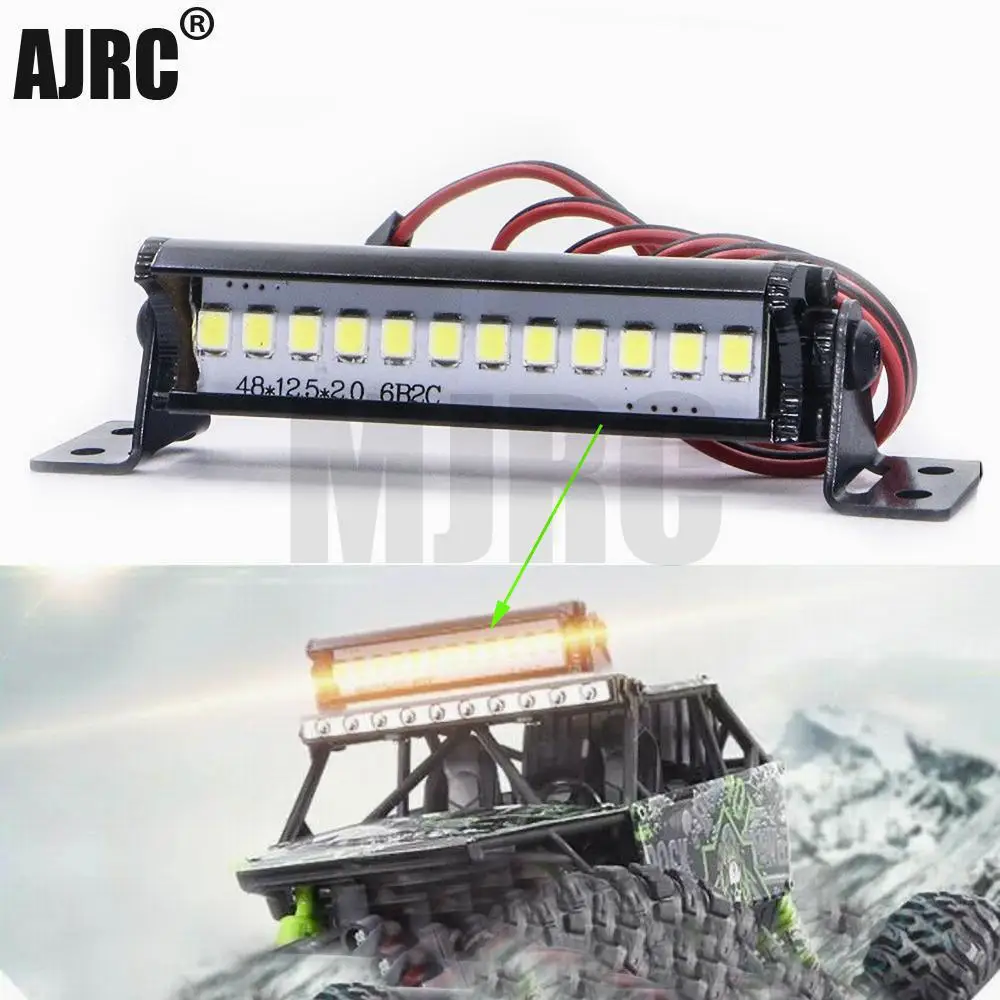 50mm RC LED Light Bar LEDs Lamp 1:10 RC Car Part for TRX4 90046 90048 SCX10 bright LED lights cool accessory for model car trx-6