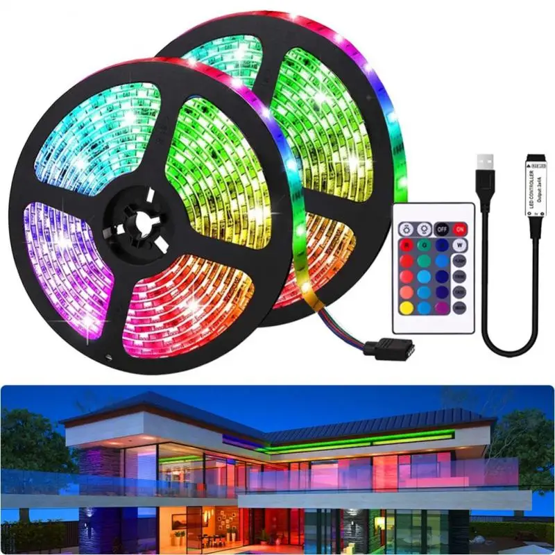 LED Light Strip 2835 5050 USB Infrared Lamp With Remote Control Flexible Light Strip Festival Party Bedroom Decoration Lighting