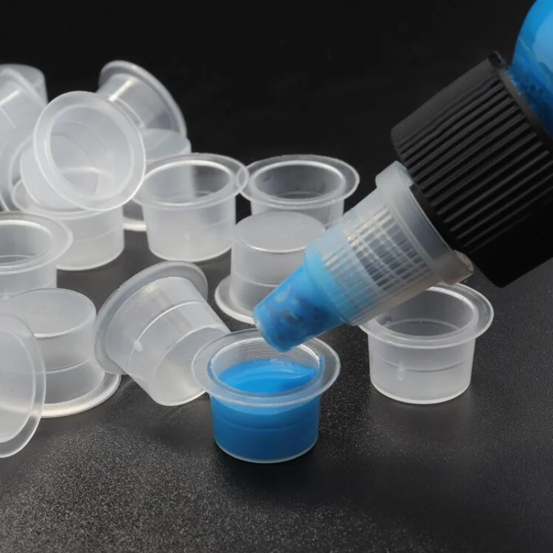 100PCS/S/M/L Plastic Disposable Office Laboratory Urine Cup Ink Cup Permanent Makeup Pigment Transparent Container Supplies