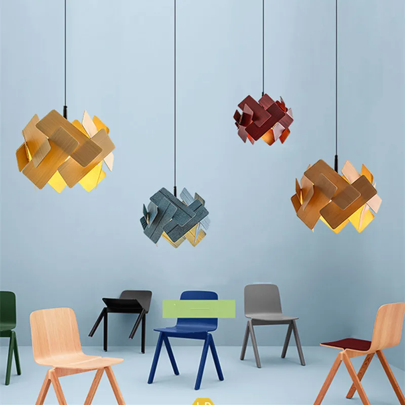 

Nordic Minimalist Multicolor Bedroom Chandelier Creative DIY Art Stack Acrylic Studio Dining Room Clothes Shop Light Fixtures