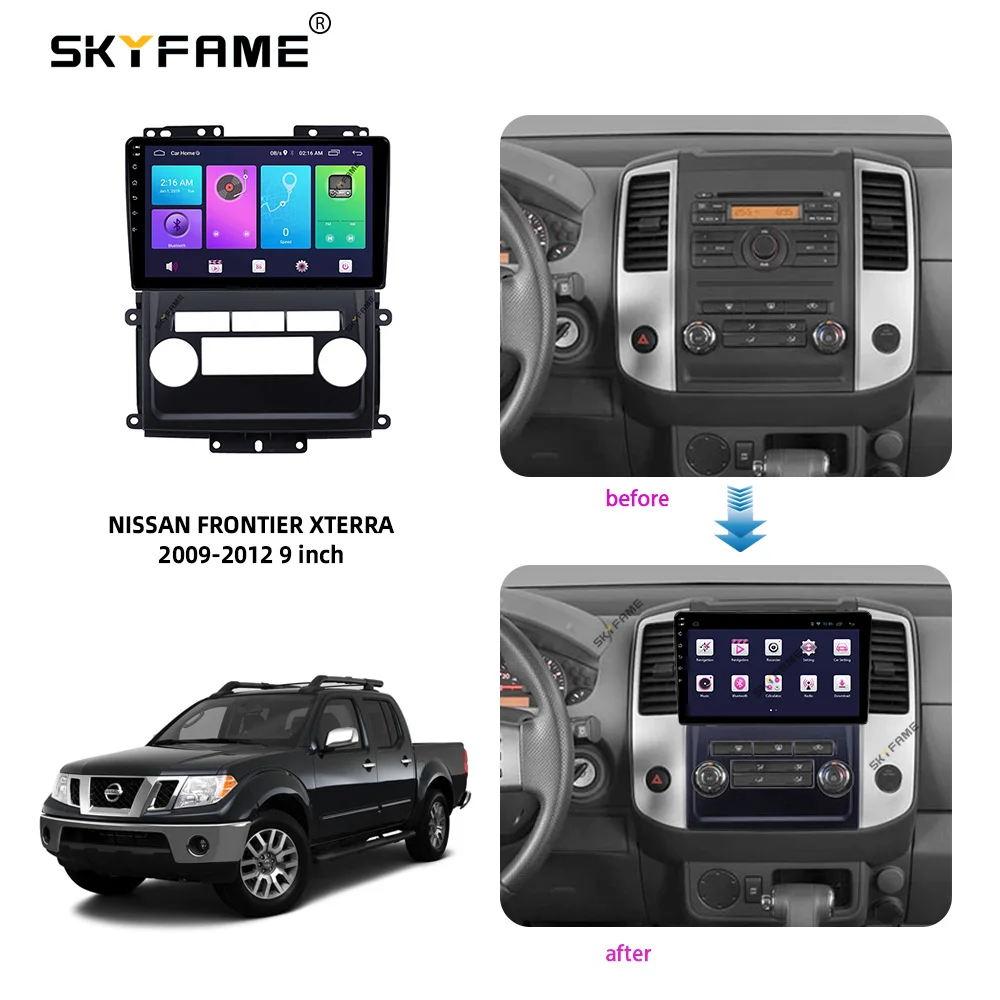 SKYFAME إطار السيارة فآسيا محول أندرويد راديو داش تركيب لوحة عدة لنيسان الحدود Xterra