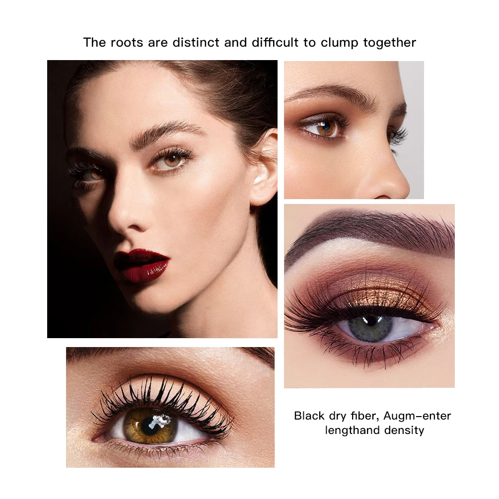 QIBEST Cosmetics 1/3/5 pcs Black Mascara Lengthens Eyelashes Extra Volume Waterproof Natural Lashes Female Professional Makeup