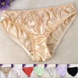 4 PACK 100% Pure Silk Women's Panties Brief Underwear Lingerie Plus Size M-3XL MS004