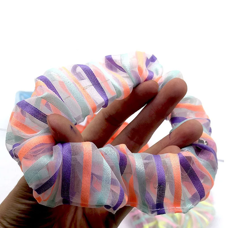 Light Up Hair Scrunchies, Led Scrunchy Hair Bands, Girls Hair Tie Mesh Scrunchie Ponytail, Glow in the Dark Hair Accessories