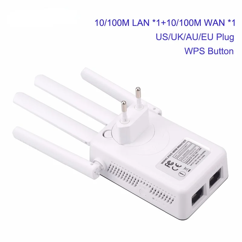 Extensor de alcance wifi 300mbps wifi repetidor impulsionador sinal sem fio 2.4ghz wi-fi extensor com ethernet porto wps configuração simples