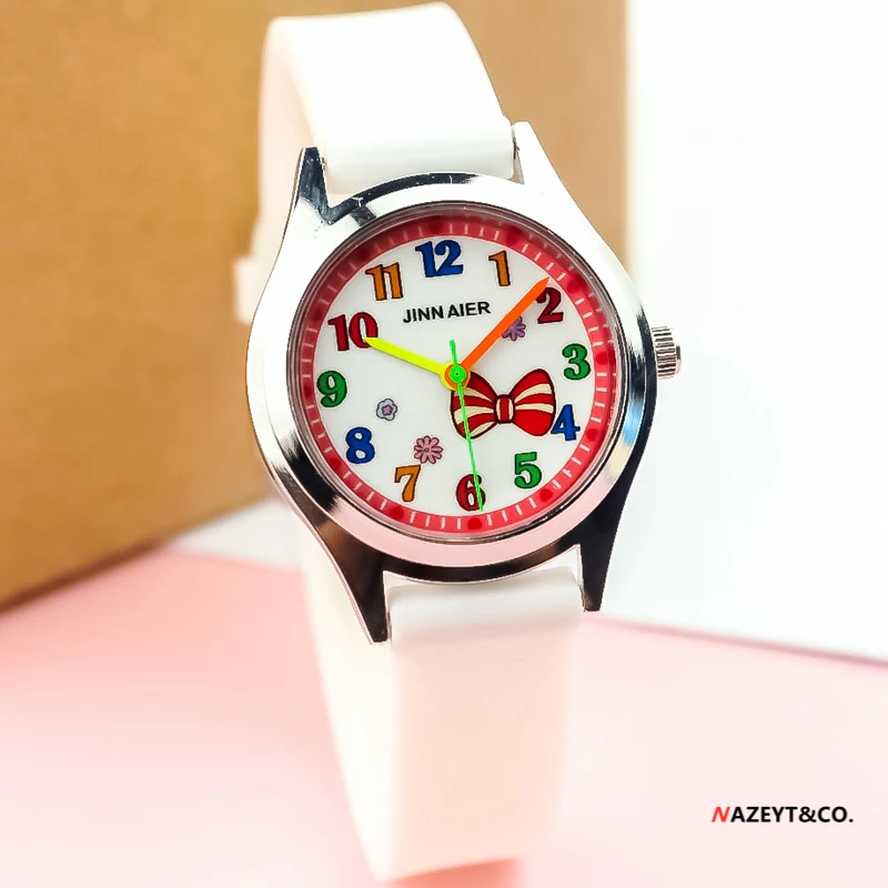 Kids silicone quartz watch cute cartoon bow-knot beauty flower patter jelly dress watch for girls children students gift clock