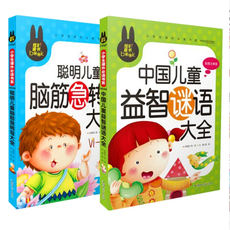 

2pcs/set Kid Intellectual development puzzle riddle Chinese book brain teasers better book for children learning Chinese pinyin