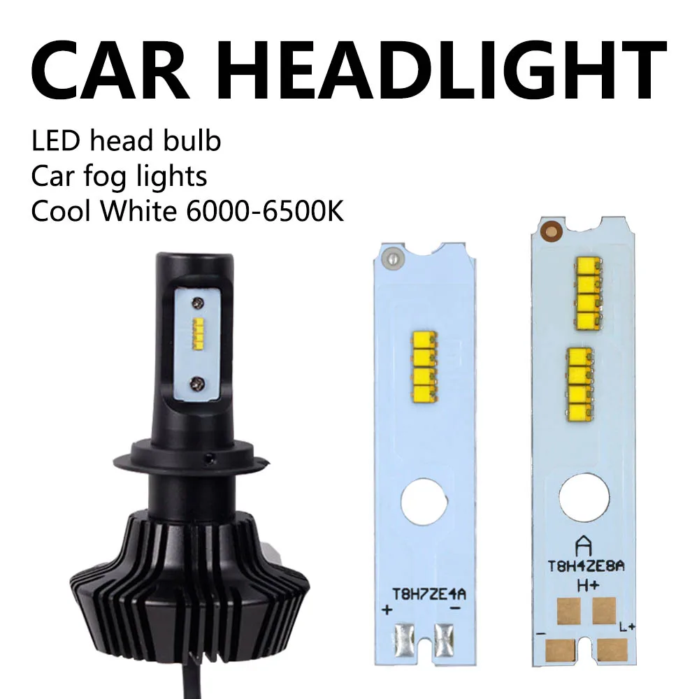 LED COB Car Lights Chips 6500K H1 H3 H4 H7 LED Lamp For Car Headlight 1200mA DC9-10V LED Car Headlight Source Accessories Diode