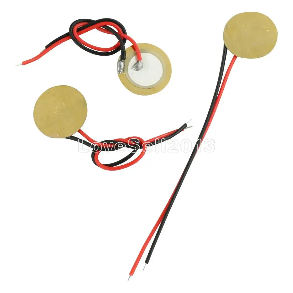 5PCS 12mm Piezo Elements Sounder Sensor Trigger Drum Disc+wire copper