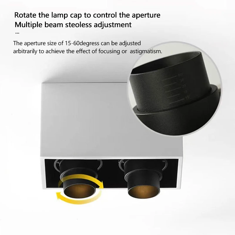 Surface mounted  LED7/12W LvingCeiling spotlight 3000K-6500K Dimmable Fixture Control  Lighting Google dimming Spotlight