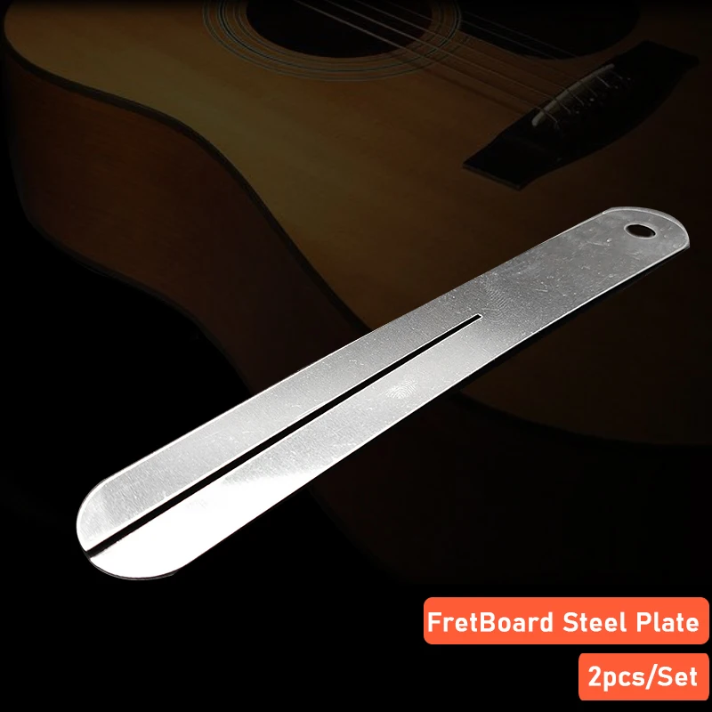 2pcs Guitar Fret Puller FretBoard Steel Plate For Electric Guitar And Bass Fingerboard Fret Ruler Repair Tool Protector