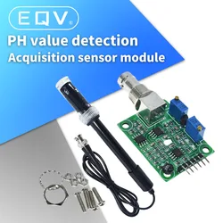 1Set Liquido PH 0-14 Valore Regolatore di Rilevamento Modulo Sensore di Monitoraggio Misuratore di Controllo Tester + BNC PH Sonda Elettrodo Per Arduino