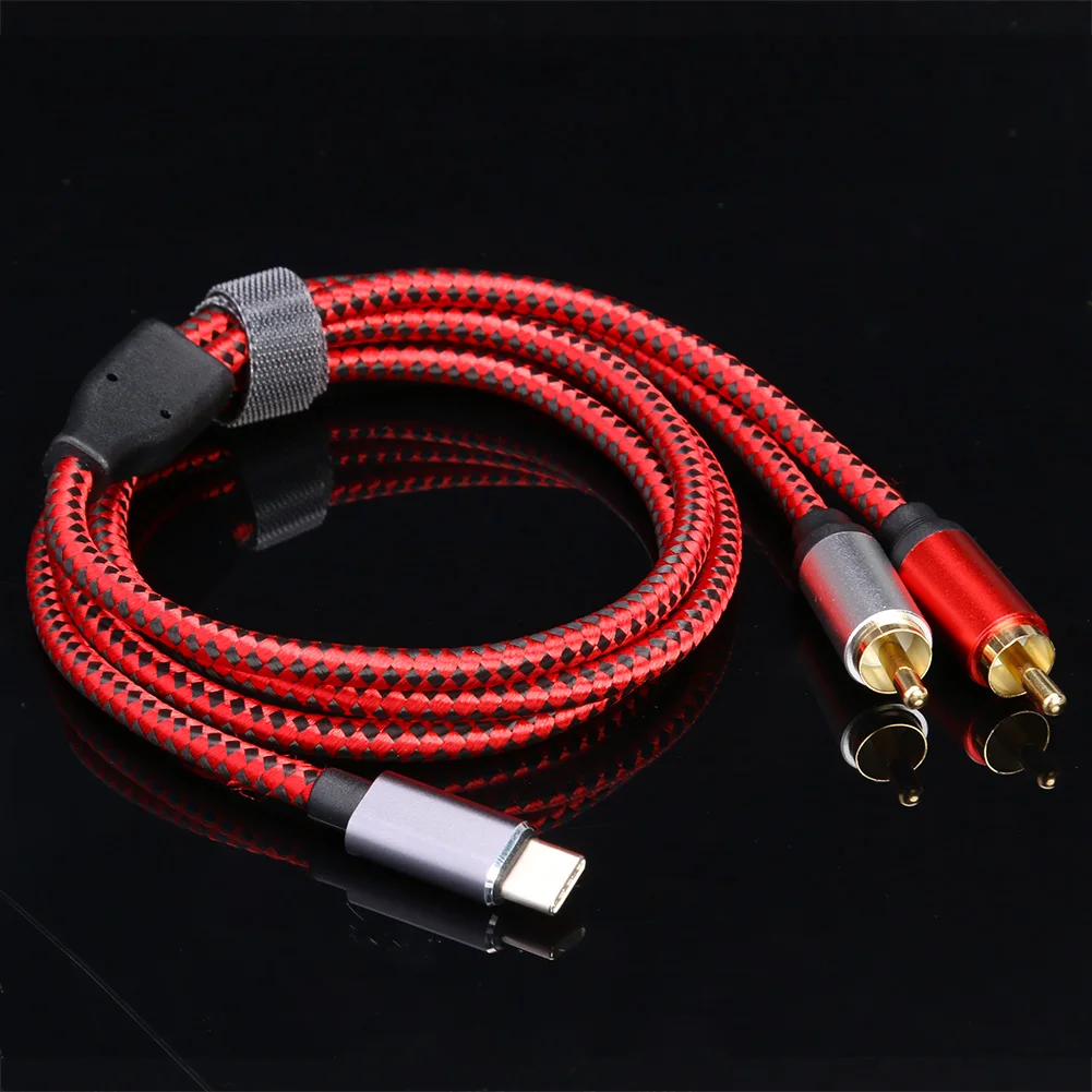 USB Audio Cable Type C Male to 2 RCA Male Audio Cable for Xiaomi Huawei Tablet Speaker Amplifier TV 0.5m 1m 1.5m