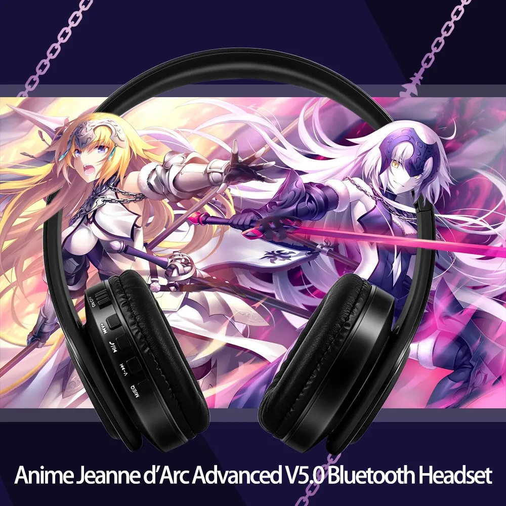 Wireless Silent Disco Headphone Anime Fate/Grand Order FGO Jeanne d\'Arc Stereo Bluetooth Headphone for Playing Games Earphone