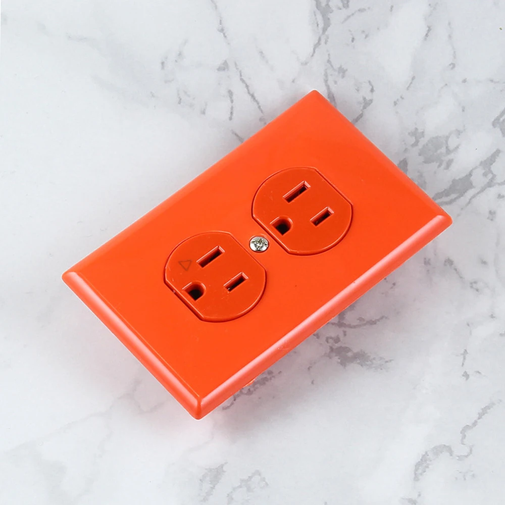 Double-connected Socket American standard 15A Wall Plugs Red hospital socket Gold Plastic Panel Electrical Home Improvement