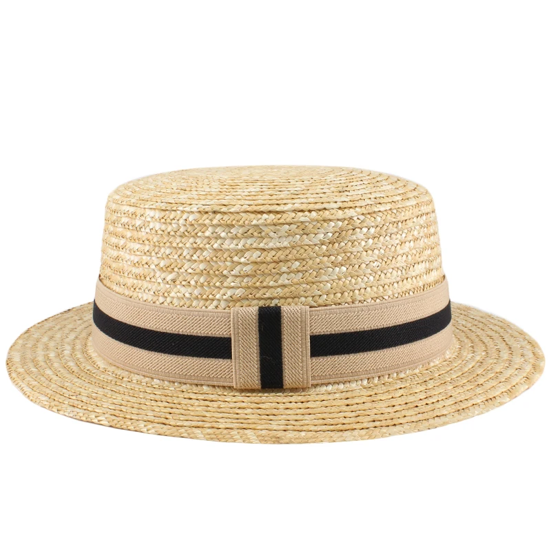 2 Sizes Parent-child Men Women Kids Child Straw Flat Top Boater Hats Sailor Caps Summer Sombrero Beach Sunhat Outdoor Sunbonnet