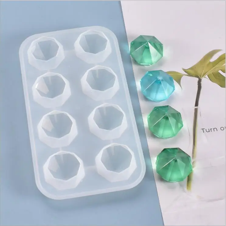 DIY UV Resin Mold Jewelry Accesssories 8-even Diamond Shaped Silicone Resin Moulds for Making Jewelry