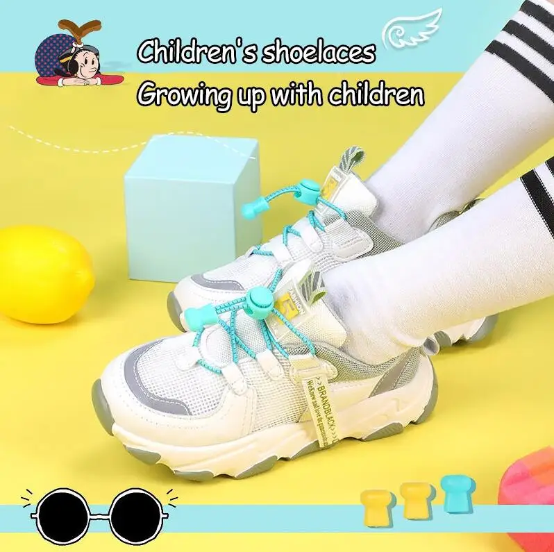 New Children' shoelaces Elastic No Tie kids Shoelaces Candy color Shoes Laces for For Kids 15 Colors Choose