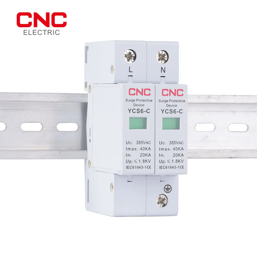 CNC YCS6-C AC SPD 2P House Surge Protector protection Protective Low-voltage Arrester Device  20KA-40KA 385V