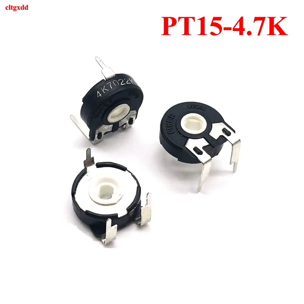 cltgxdd 1pc Adjustable Trimmer Potentiometer PT15-4.7K Horizontal Oval Hole 15mm