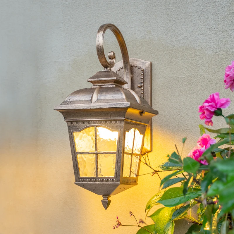 European Style Outdoor Wall Lamp Waterproof Aisle Garden Balcony Lamp Villa American Retro Outdoor Gate Courtyard Corridor Lamp