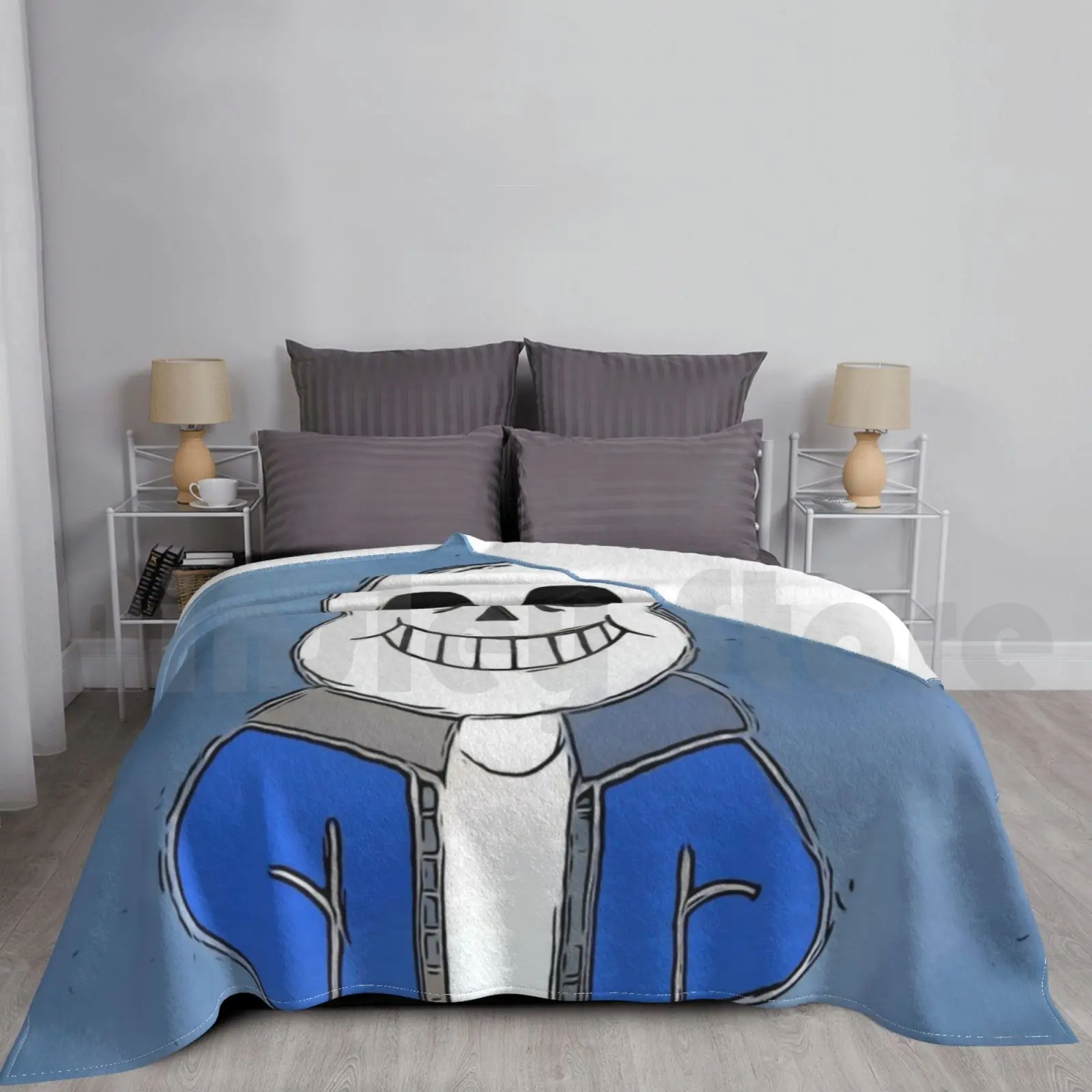 Sans Blanket Fashion Custom Sans Undertales Skeleton Cartoon