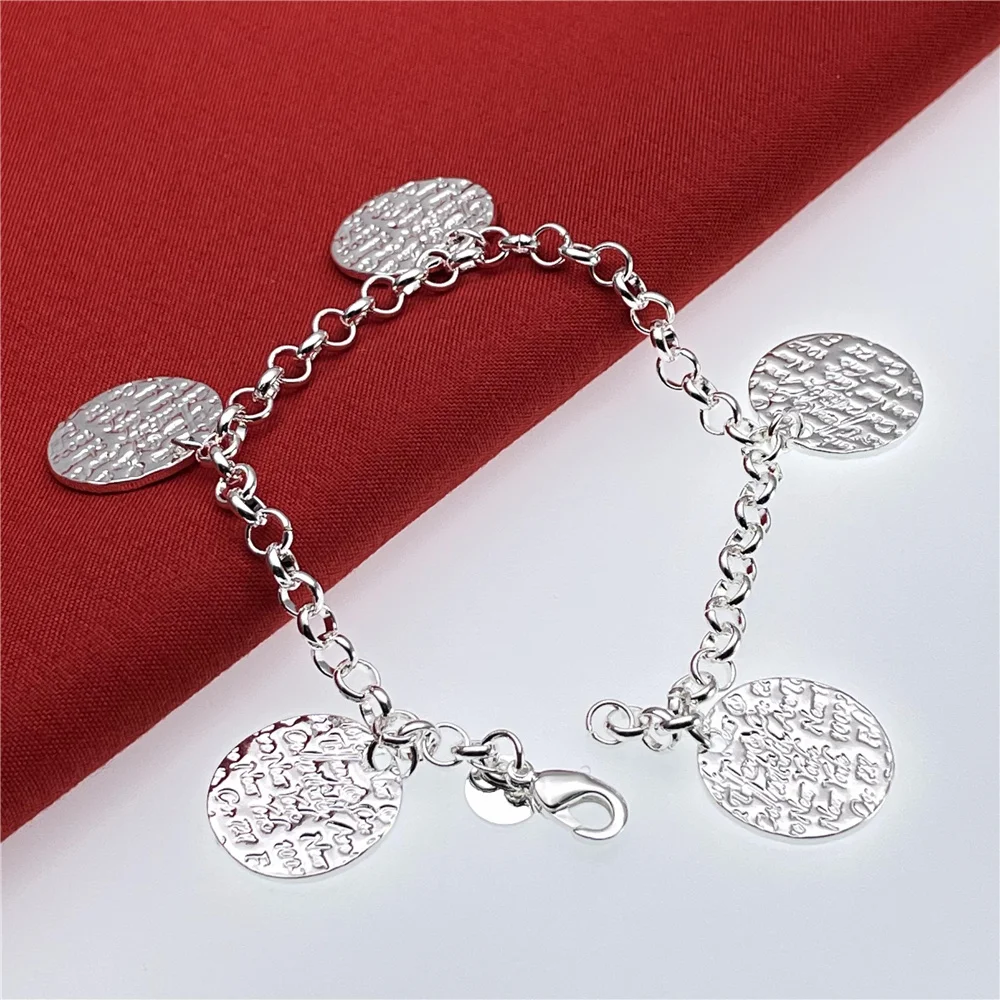 

925 Sterling Silver Five Round Grain Bracelet For Women Fashion Charm Engagement Party Wedding Jewelry