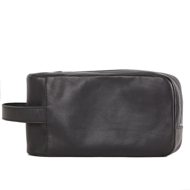 Imagem -03 - Bolsa de Embreagem Masculina de Couro de Vaca de Primeira Camada Bolsa Organizadora Masculina Pequena Carteira de Telefone Celular Pacote de Armazenamento Casual Unissex